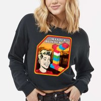 Master Builder Construction Building Blocks Bricks Engineer Cropped Pullover Crew