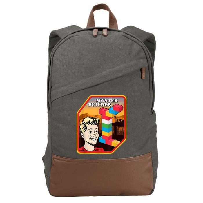 Master Builder Construction Building Blocks Bricks Engineer Cotton Canvas Backpack