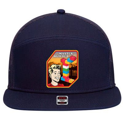 Master Builder Construction Building Blocks Bricks Engineer 7 Panel Mesh Trucker Snapback Hat