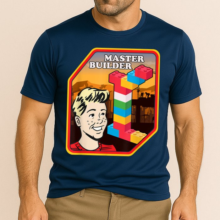 Master Builder Construction Building Blocks Bricks Engineer Performance Shirt