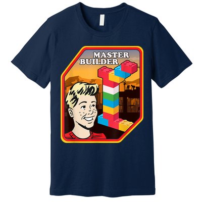 Master Builder Construction Building Blocks Bricks Engineer Premium T-Shirt
