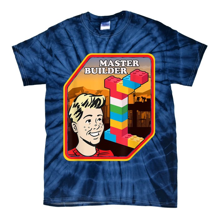 Master Builder Construction Building Blocks Bricks Engineer Tie-Dye T-Shirt
