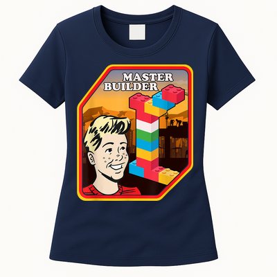 Master Builder Construction Building Blocks Bricks Engineer Womens T-Shirt