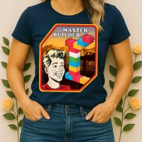 Master Builder Construction Building Blocks Bricks Engineer Womens T-Shirt