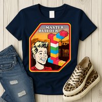 Master Builder Construction Building Blocks Bricks Engineer Womens T-Shirt