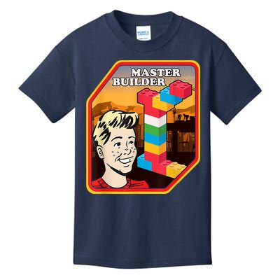 Master Builder Construction Building Blocks Bricks Engineer Kids T-Shirt