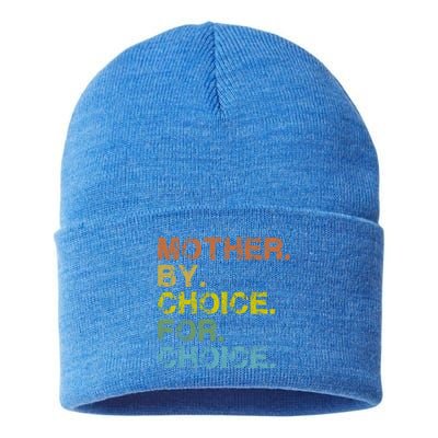 Mother By Choice For Choice Reproductive Right Vintage Retro Gift Sustainable Knit Beanie