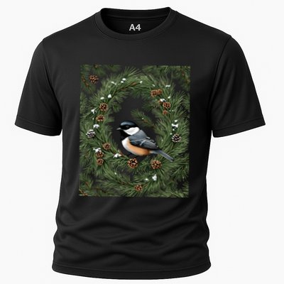 Maine Black Capped Chickadee With Pine Funny Gift Performance Shirt