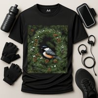 Maine Black Capped Chickadee With Pine Funny Gift Cooling Performance Crew T-Shirt