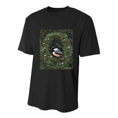 Maine Black Capped Chickadee With Pine Funny Gift Youth Performance Sprint T-Shirt
