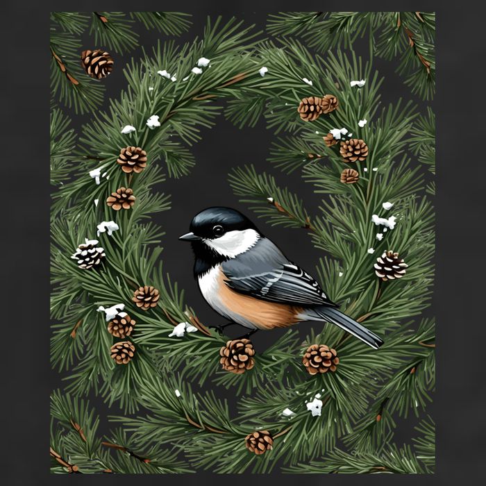 Maine Black Capped Chickadee With Pine Funny Gift 25L Jumbo Tote