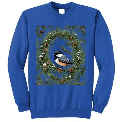 Maine Black Capped Chickadee With Pine Funny Gift Sweatshirt