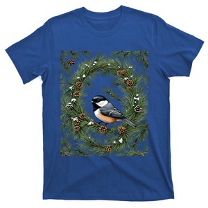 Maine Black Capped Chickadee With Pine Funny Gift T-Shirt