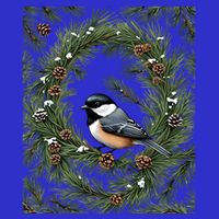 Maine Black Capped Chickadee With Pine Funny Gift Button