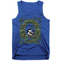 Maine Black Capped Chickadee With Pine Funny Gift Tank Top