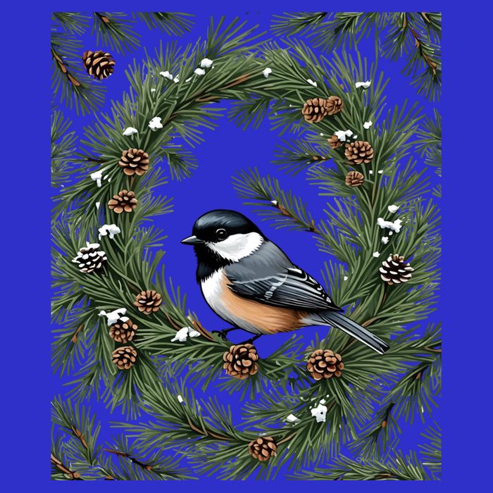 Maine Black Capped Chickadee With Pine Funny Gift Zip Tote Bag