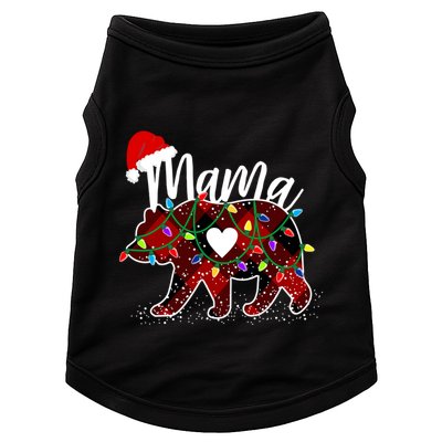 Mama Bear Christmas Red Buffalo Plaid With Santa Hat Lights Gift Doggie Tank