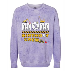 Mom Birthday Crew Construction Family Birthday Party Colorblast Crewneck Sweatshirt