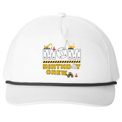 Mom Birthday Crew Construction Family Birthday Party Snapback Five-Panel Rope Hat