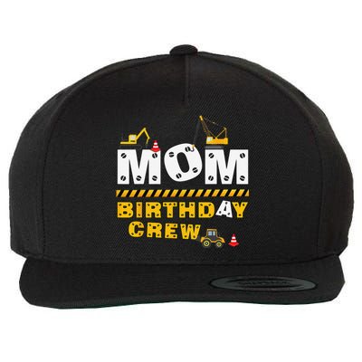 Mom Birthday Crew Construction Family Birthday Party Wool Snapback Cap