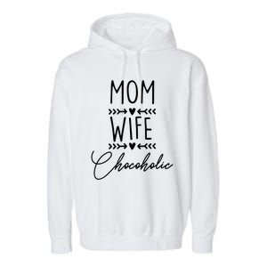 Mom Boss Chocolate Lover Mom Wife Chocoholic Graphic Tee Funny Gift Garment-Dyed Fleece Hoodie