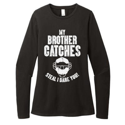 My Brother Catches Baseball Catcher Womens CVC Long Sleeve Shirt