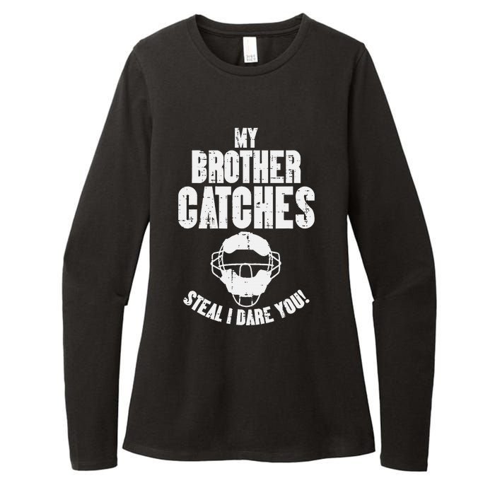 My Brother Catches Baseball Catcher Womens CVC Long Sleeve Shirt