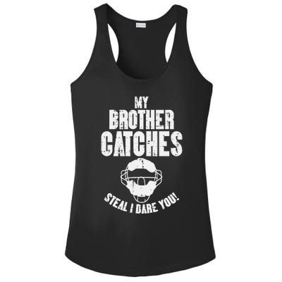 My Brother Catches Baseball Catcher Ladies PosiCharge Competitor Racerback Tank