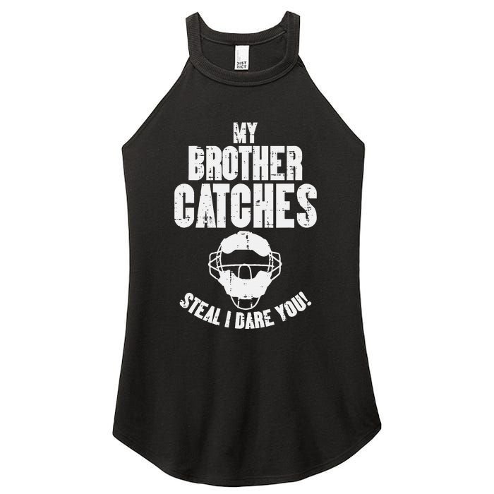 My Brother Catches Baseball Catcher Women's Perfect Tri Rocker Tank