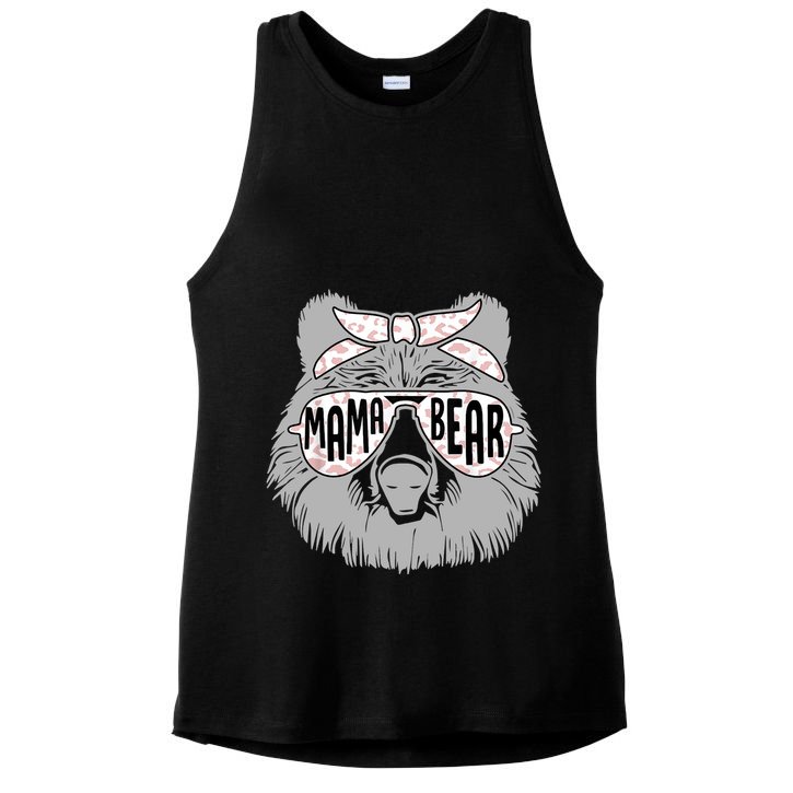 Mama Bear Cute Gift Mom Ladies PosiCharge Tri-Blend Wicking Tank