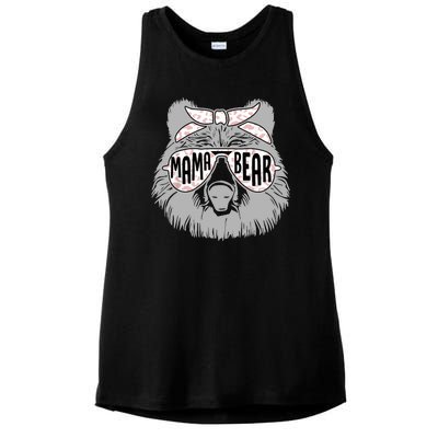 Mama Bear Cute Gift Mom Ladies PosiCharge Tri-Blend Wicking Tank