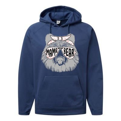 Mama Bear Cute Gift Mom Performance Fleece Hoodie