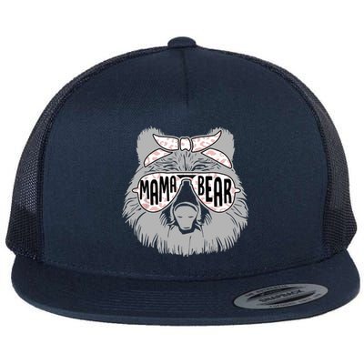 Mama Bear Cute Gift Mom Flat Bill Trucker Hat