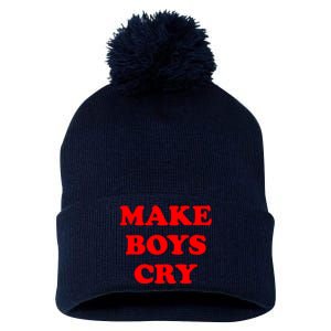 Make Boys Cry Funny Humor Pom Pom 12in Knit Beanie