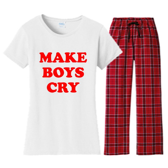 Make Boys Cry Funny Humor Women's Flannel Pajama Set