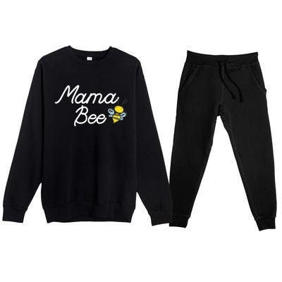 Mama Bee Cute Sassy Honey Bee Mothers Day Gift Idea Premium Crewneck Sweatsuit Set