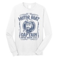 Motor Boat Captain Funny Pontoon Boating Motor Boatin Lake Long Sleeve Shirt