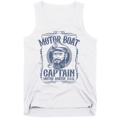 Motor Boat Captain Funny Pontoon Boating Motor Boatin Lake Tank Top