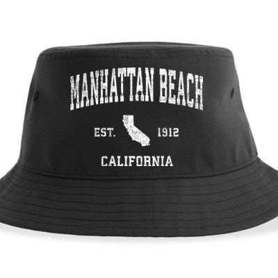 Manhattan Beach California Ca Vintage Sports Design Sustainable Bucket Hat