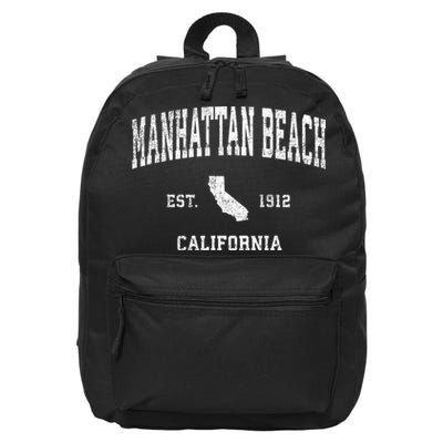 Manhattan Beach California Ca Vintage Sports Design 16 in Basic Backpack