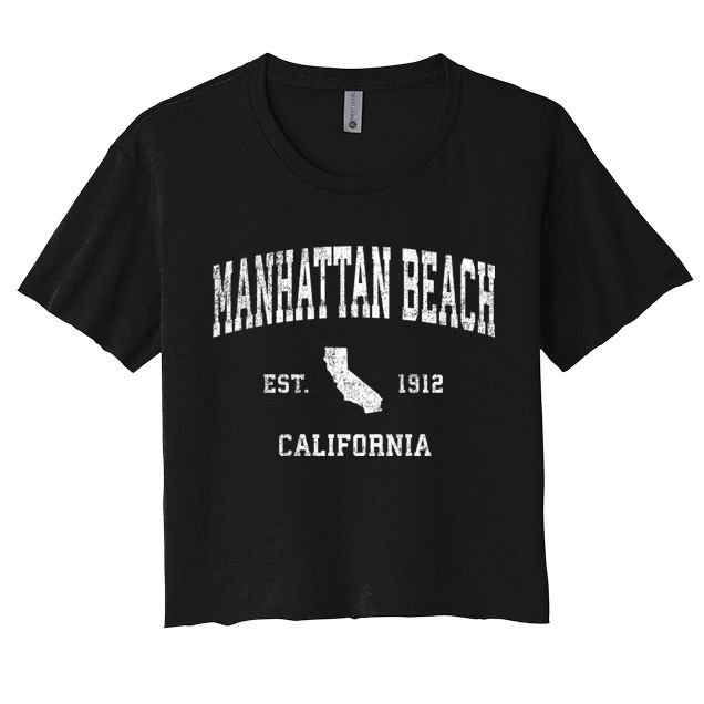 Manhattan Beach California Ca Vintage Sports Design Crop Top