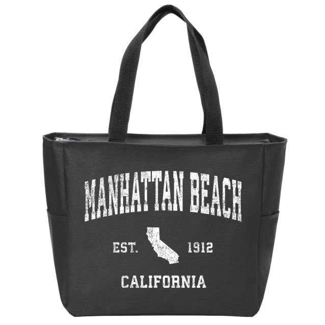 Manhattan Beach California Ca Vintage Sports Design Zip Tote Bag