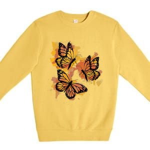 Monarch Butterfly Colourful Butterfly Premium Crewneck Sweatshirt