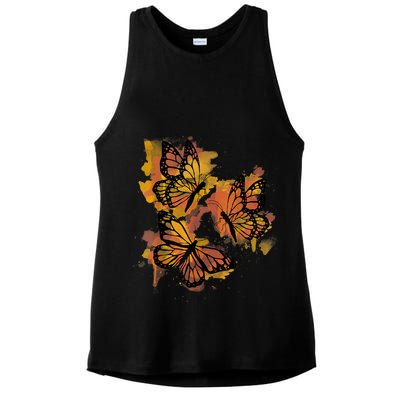 Monarch Butterfly Colourful Butterfly Ladies PosiCharge Tri-Blend Wicking Tank