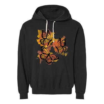 Monarch Butterfly Colourful Butterfly Garment-Dyed Fleece Hoodie