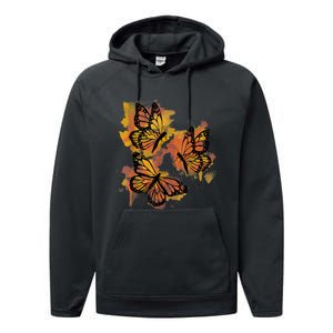 Monarch Butterfly Colourful Butterfly Performance Fleece Hoodie