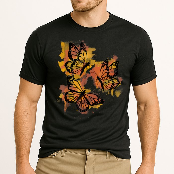 Monarch Butterfly Colourful Butterfly Cooling Performance Crew T-Shirt