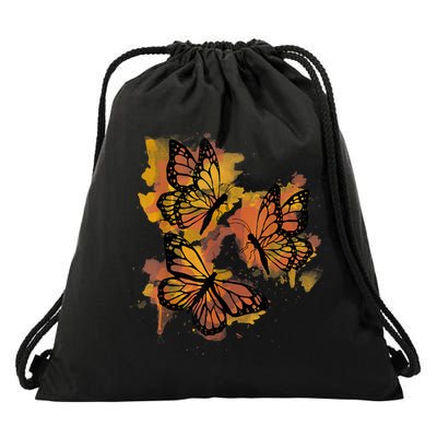 Monarch Butterfly Colourful Butterfly Drawstring Bag