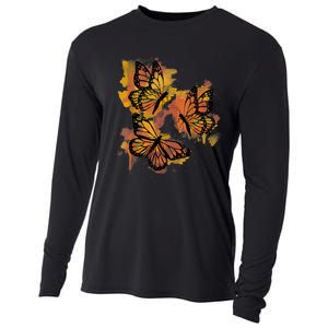 Monarch Butterfly Colourful Butterfly Cooling Performance Long Sleeve Crew