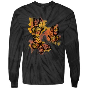 Monarch Butterfly Colourful Butterfly Tie-Dye Long Sleeve Shirt